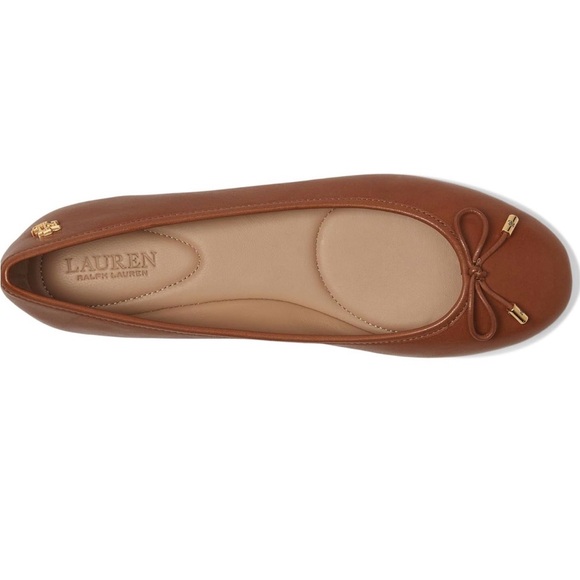 Ralph Lauren Jayna Brown Leather Flats - Picture 4 of 7
